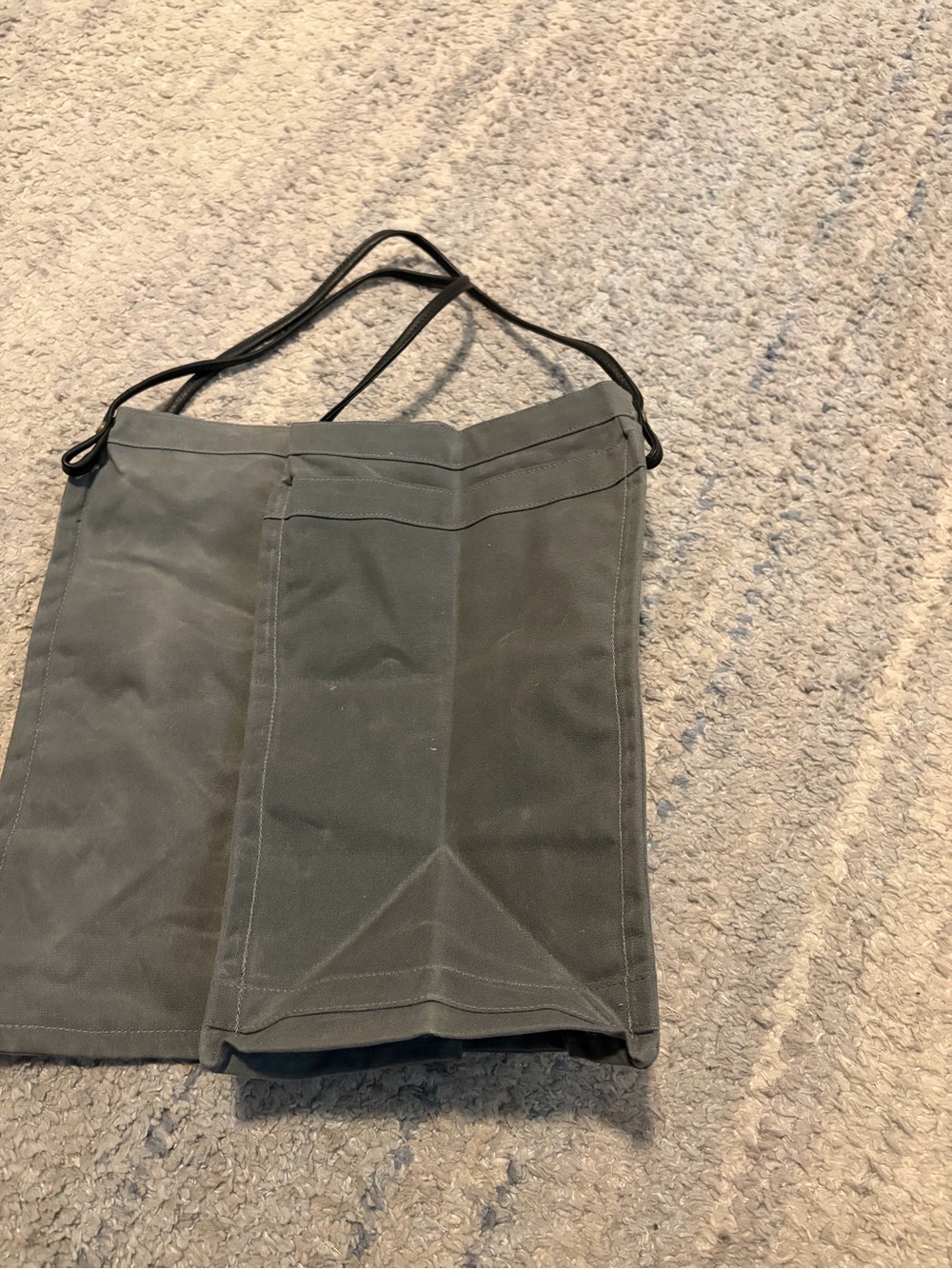 Rough & Tumble Maine Gray Waxed Canvas Tote Bag Leather Straps Utility Shoulder - Picture 7 of 11